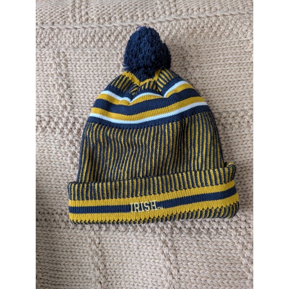 Notre Dame Fighting Irish Knit Beanie Pom Hat New Era EST 1842 Irish - Picture 2 of 3